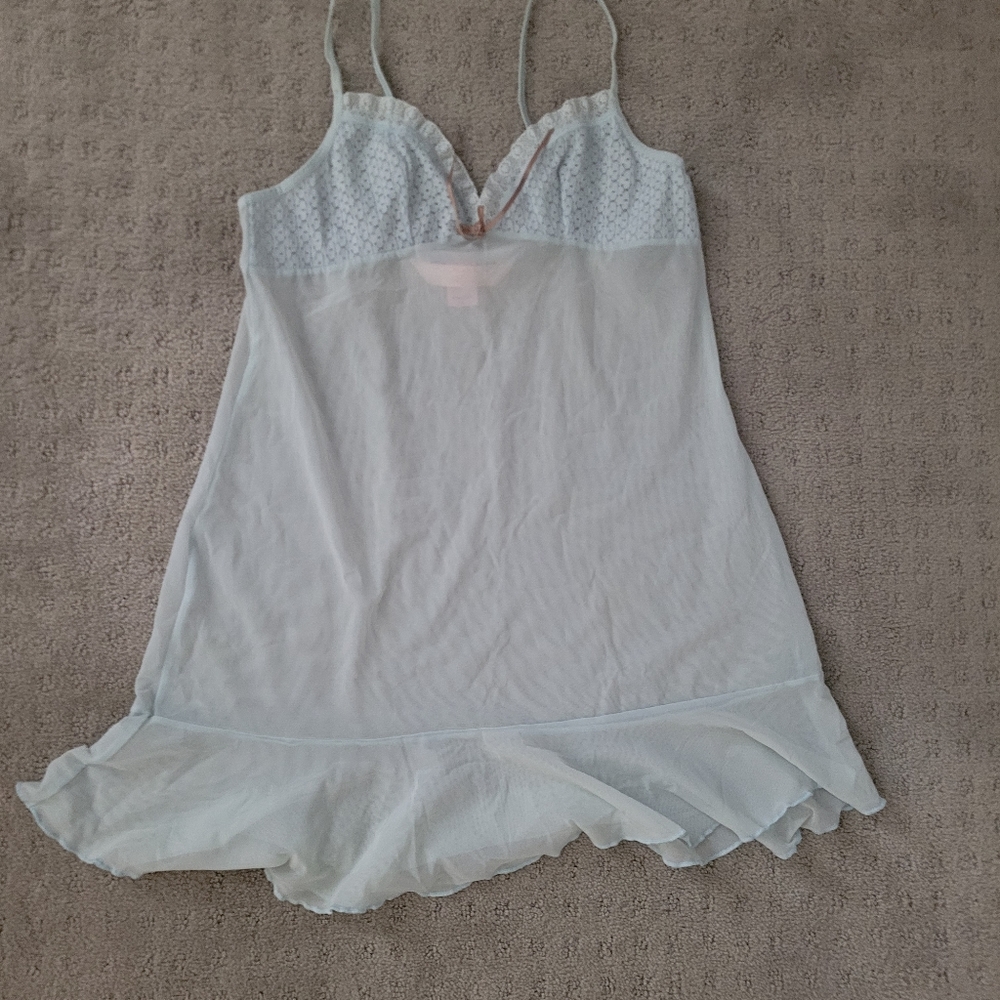 Powdered Blue Sheer Nightgown Slip